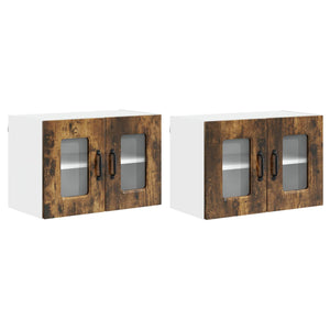vidaXL Kitchen Wall Cabinets Kalmar 2 pcs Smoked Oak 60 x 31 x 40 cm