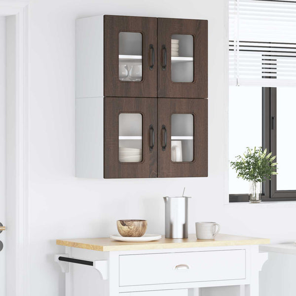 vidaXL Kitchen Cabinet Kalmar 2 pcs Brown Oak Look 60 x 31 x 40 cm
