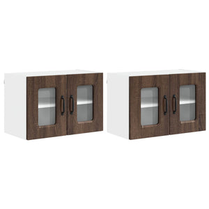 vidaXL Kitchen Cabinet Kalmar 2 pcs Brown Oak Look 60 x 31 x 40 cm