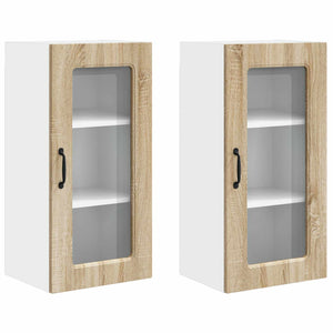 vidaXL Kitchen Cabinet Kalmar 2 pcs Sonoma Oak 40 x 31 x 80 cm