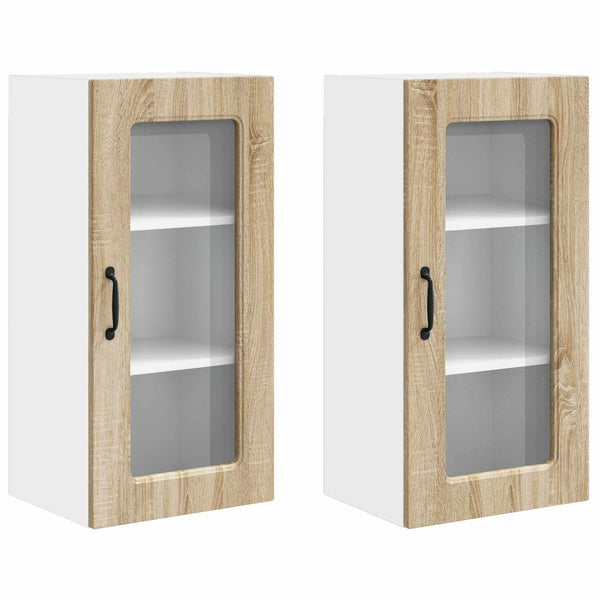 vidaXL Kitchen Cabinet Kalmar 2 pcs Sonoma Oak 40 x 31 x 80 cm
