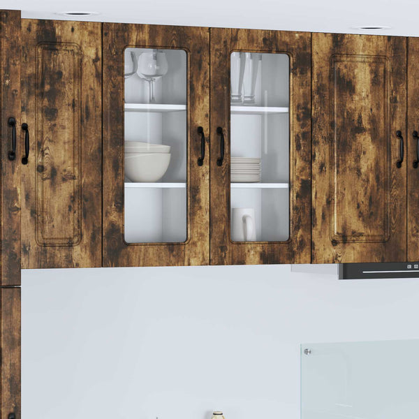 vidaXL Kitchen Cabinet Kalmar 2 pcs Smoked Oak 40 x 31 x 80 cm