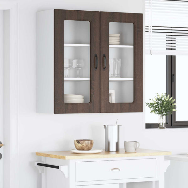 vidaXL Kitchen Cabinet Kalmar 2 pcs Brown Oak Look 40 x 31 x 80 cm