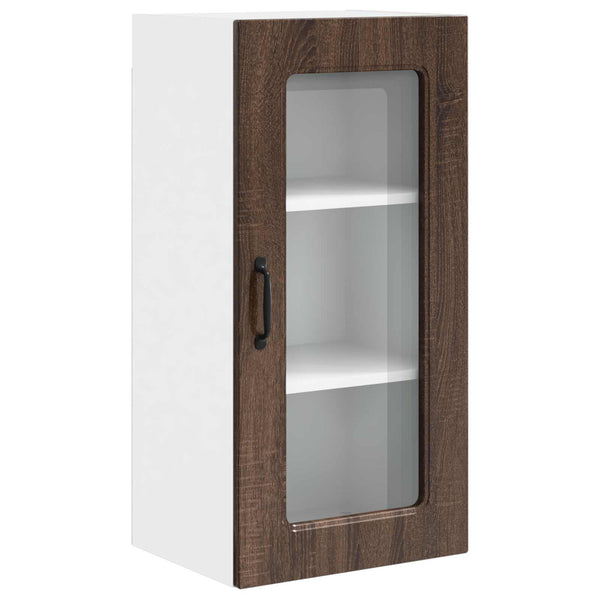 vidaXL Kitchen Cabinet Kalmar 2 pcs Brown Oak Look 40 x 31 x 80 cm