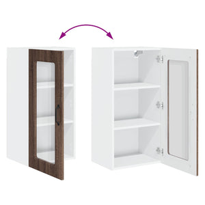vidaXL Kitchen Cabinet Kalmar 2 pcs Brown Oak Look 40 x 31 x 80 cm
