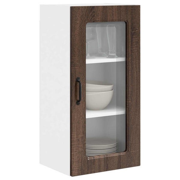 vidaXL Kitchen Cabinet Kalmar 2 pcs Brown Oak Look 40 x 31 x 80 cm