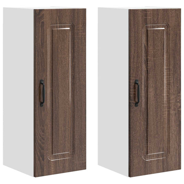 vidaXL Kitchen Cabinet Kalmar 2 pcs Brown Oak-Look 30 x 31 x 80 cm