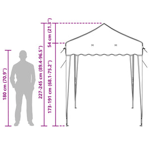 vidaXL Pop-up Party Tent Brown 195 x 195 x 245 cm