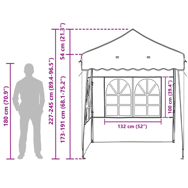 vidaXL Pop-Up Party Tent Terracotta 195 x 195 x 245 cm