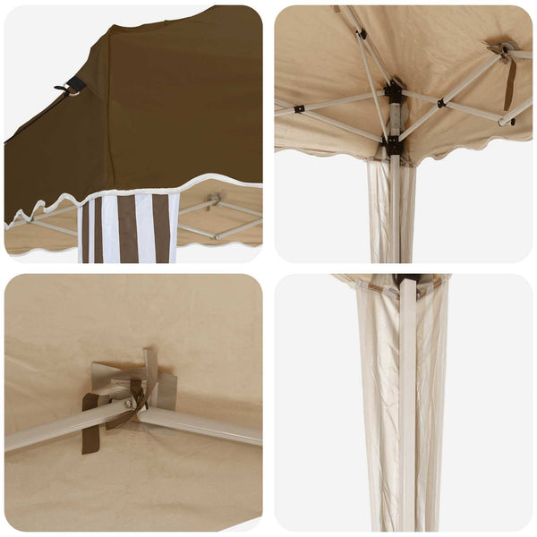 vidaXL Pop-Up Party Tent Taupe 288 x 288 x 245 cm Oxford Fabric