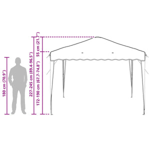 vidaXL Pop-Up Party Tent Taupe 288 x 288 x 245 cm Oxford Fabric