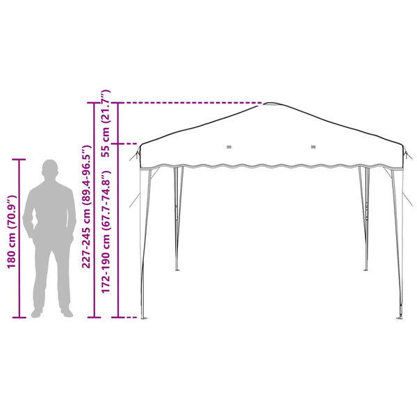 vidaXL Pop-Up Party Tent Taupe 288 x 288 x 245 cm Oxford Fabric