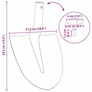 vidaXL Shovel Head Red 39.5 x 27.5 cm Powder-Coated Steel