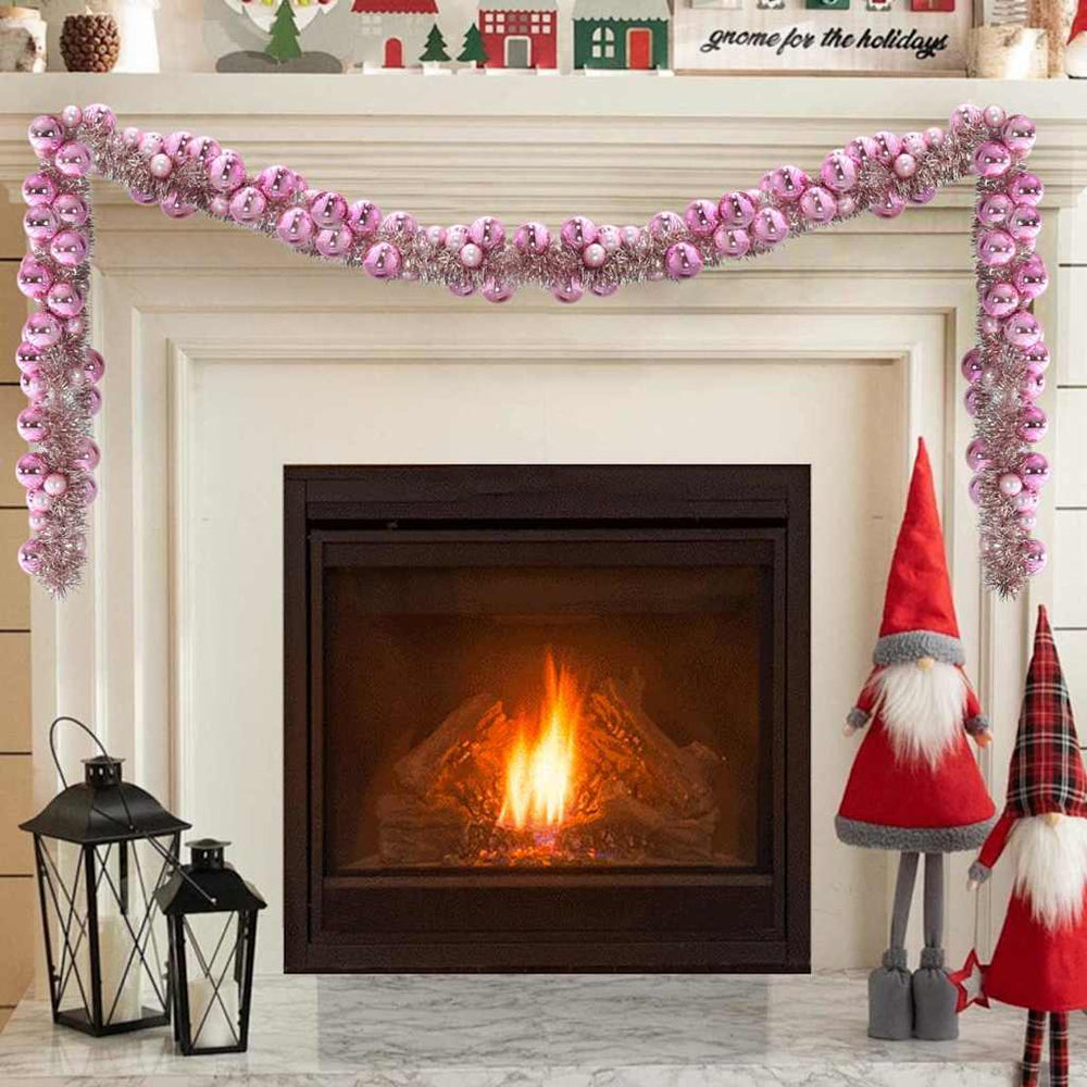 vidaXL Christmas Bauble Garland Pink 186 cm Polystyrene