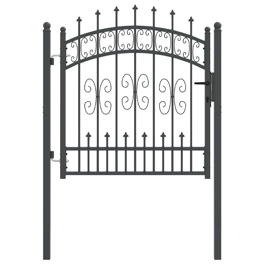 vidaXL Garden Gate with Spear Top KAMPEN 103 x 100 cm Steel Grey