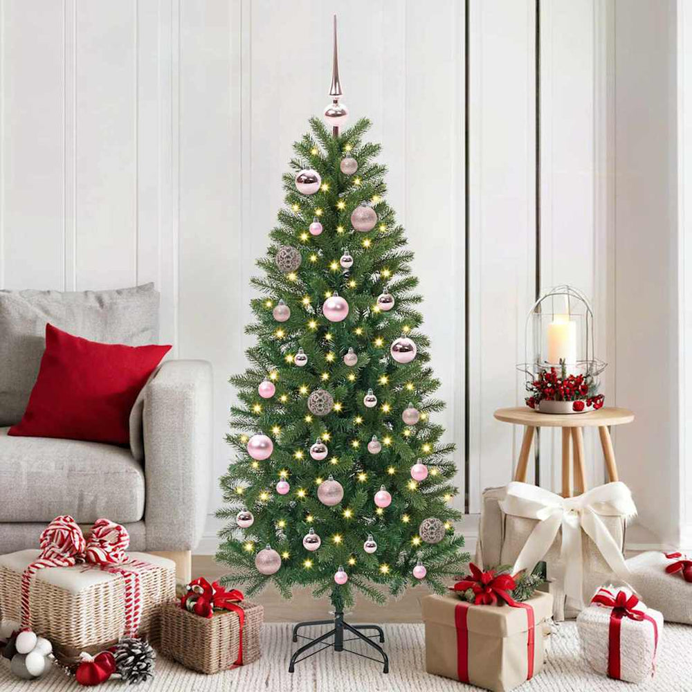 vidaXL Christmas Ball Set with 150 LEDs 61 pcs Pink Plastic