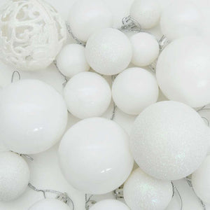 vidaXL Christmas Bauble Set with 300 LEDs 120 pcs White Plastic