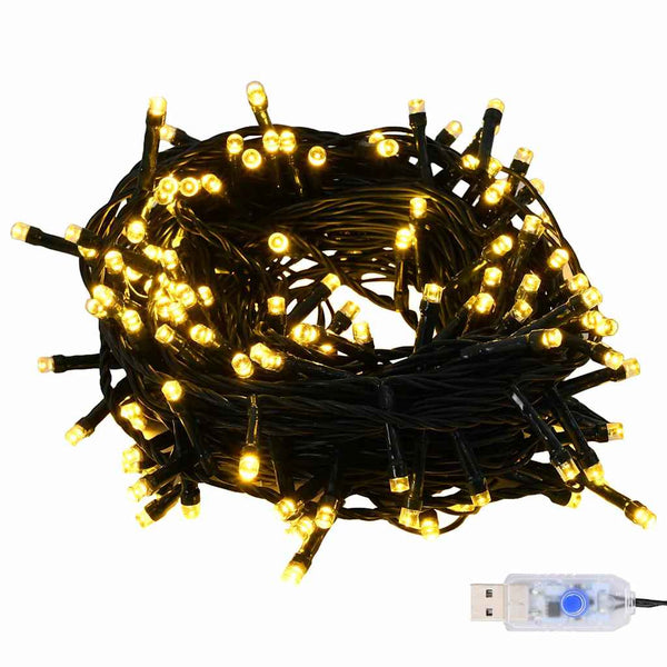vidaXL Christmas Bauble Set with 300 LEDs 120 pcs White Plastic