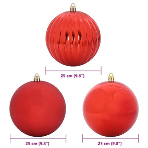 vidaXL Christmas Bauble Set XXL 3 pcs Red Plastic