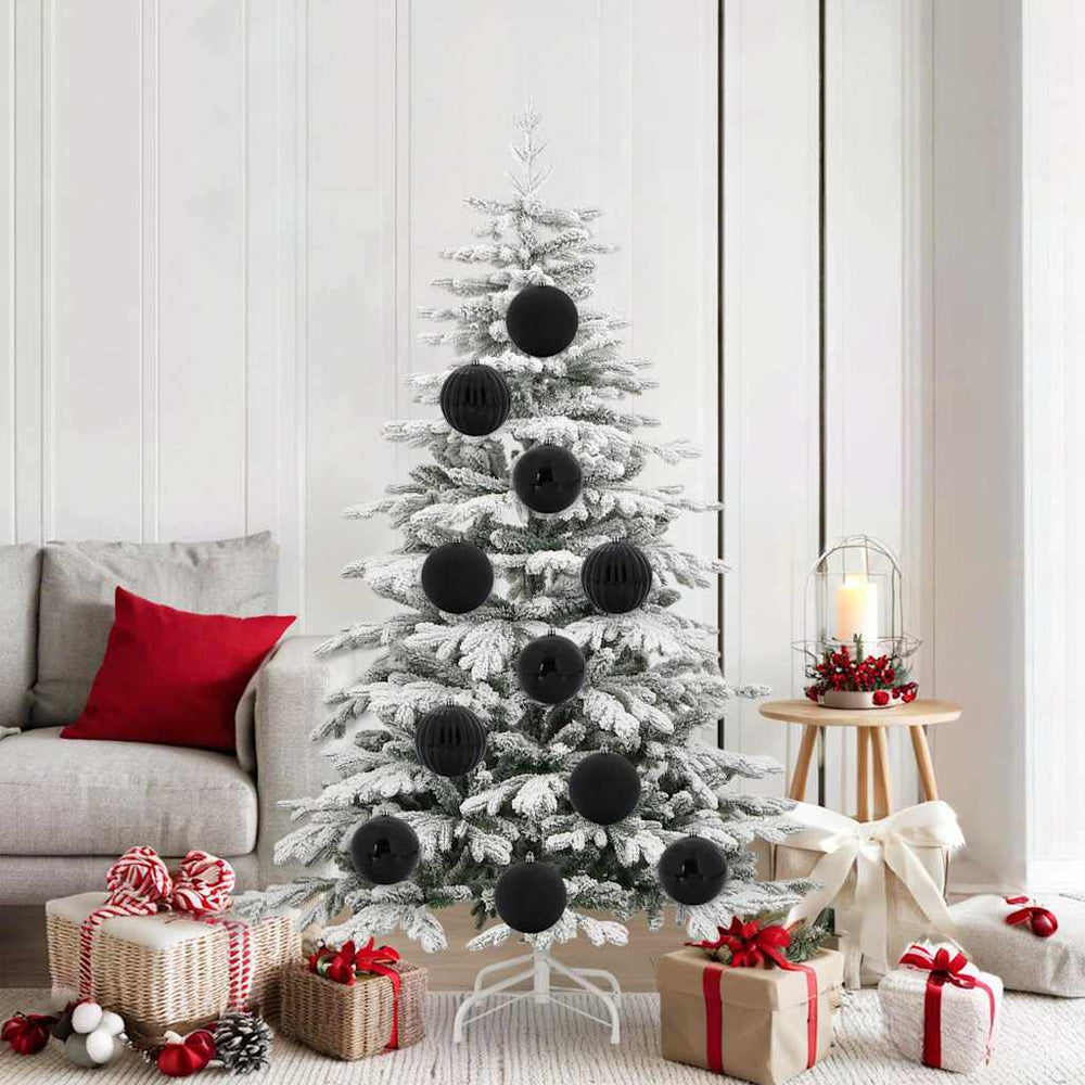 vidaXL Christmas Tree Ornament Set XL 9 pcs Black Plastic