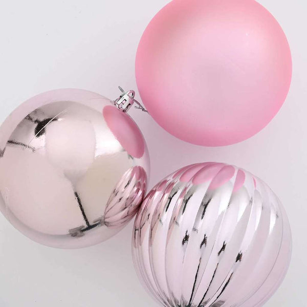vidaXL Christmas Ball Set XL 15 pcs Pink Plastic