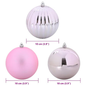 vidaXL Christmas Ball Set XL 15 pcs Pink Plastic
