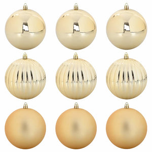 vidaXL Christmas Ball Set XL 9 pcs Gold Plastic