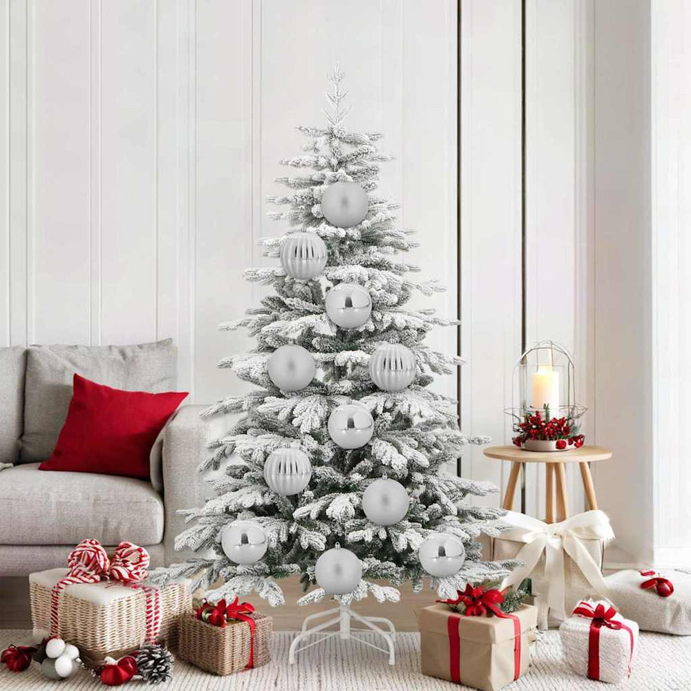 vidaXL Christmas Bauble Set XL 9 Pieces Silver Plastic