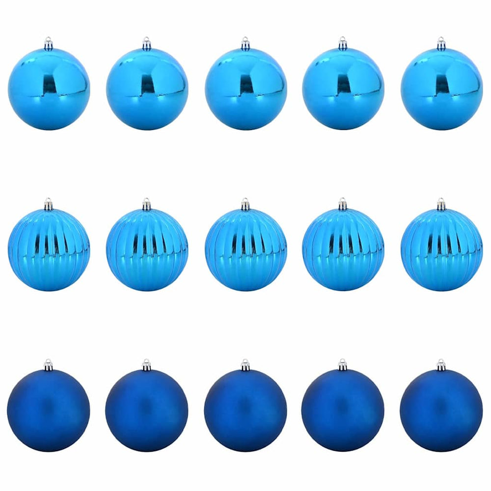 vidaXL Christmas Ball Set XL 15 pcs Blue Plastic