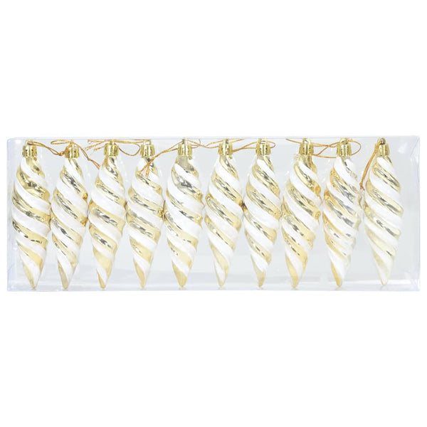 vidaXL Christmas Spiral Ball Ornament 40 pcs Gold Plastic