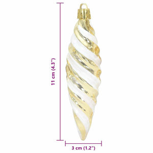 vidaXL Christmas Spiral Ball Ornament 40 pcs Gold Plastic