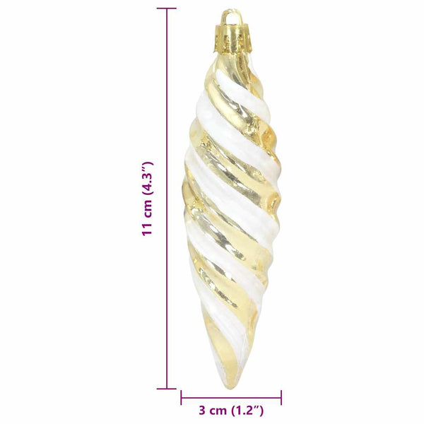 vidaXL Christmas Spiral Ball Ornament 40 pcs Gold Plastic