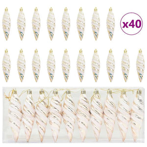 vidaXL Christmas Spiral Ball 40 pcs Champagne Plastic