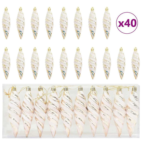 vidaXL Christmas Spiral Ball 40 pcs Champagne Plastic