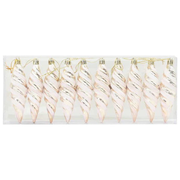vidaXL Christmas Spiral Ball 40 pcs Champagne Plastic