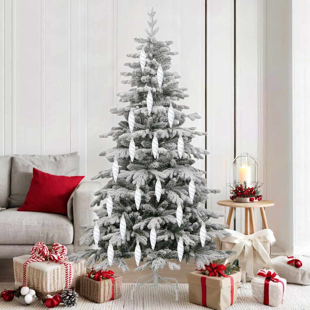 vidaXL Christmas Spiral Ball 40 pcs White Plastic