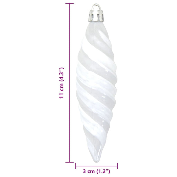vidaXL Christmas Spiral Ball 40 pcs White Plastic