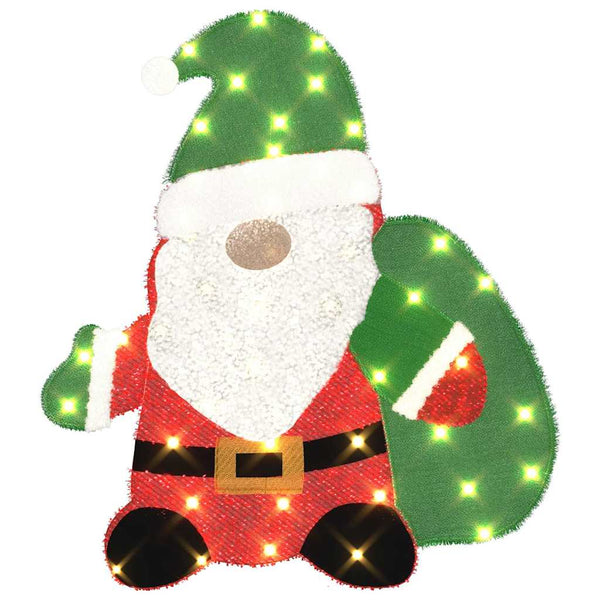 vidaXL Light-Up Santa Claus Warm White 70 x 62 cm Lame Fabric