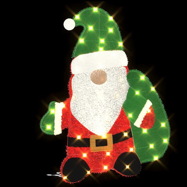 vidaXL Light-Up Santa Claus Warm White 70 x 62 cm Lame Fabric
