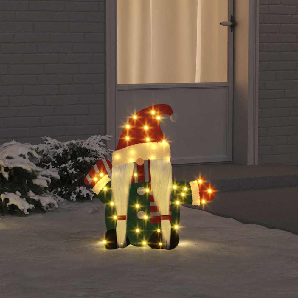 vidaXL Light-Up Gnome with 60 Warm White LEDs 71 x 64 cm Lame Fabric
