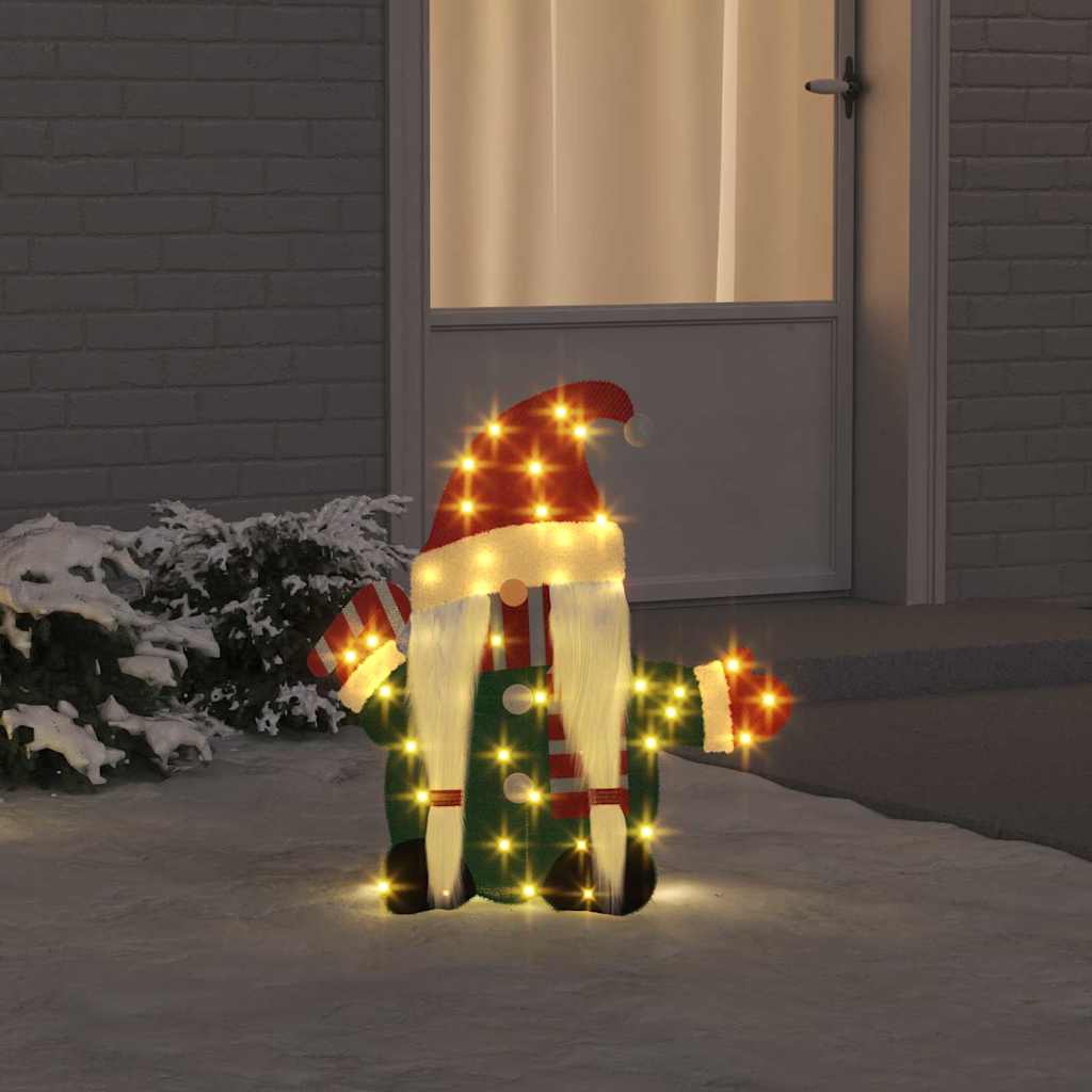 vidaXL Light-Up Gnome with 60 Warm White LEDs 71 x 64 cm Lame Fabric