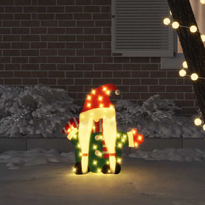 vidaXL Light-Up Gnome with 60 Warm White LEDs 71 x 64 cm Lame Fabric