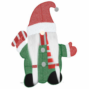 vidaXL Light-Up Gnome with 60 Warm White LEDs 71 x 64 cm Lame Fabric
