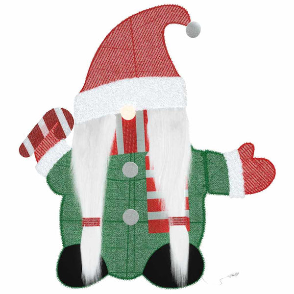 vidaXL Light-Up Gnome with 60 Warm White LEDs 71 x 64 cm Lame Fabric