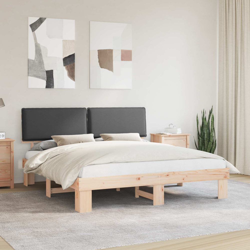 Bettgestell Dunkelgrau 200x200 cm mit Kopfteil