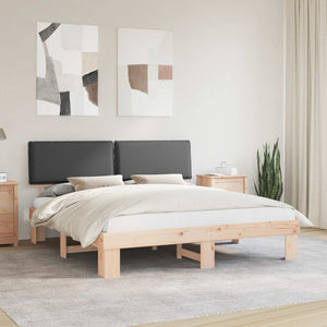 Bettgestell Dunkelgrau 200x200 cm mit Kopfteil