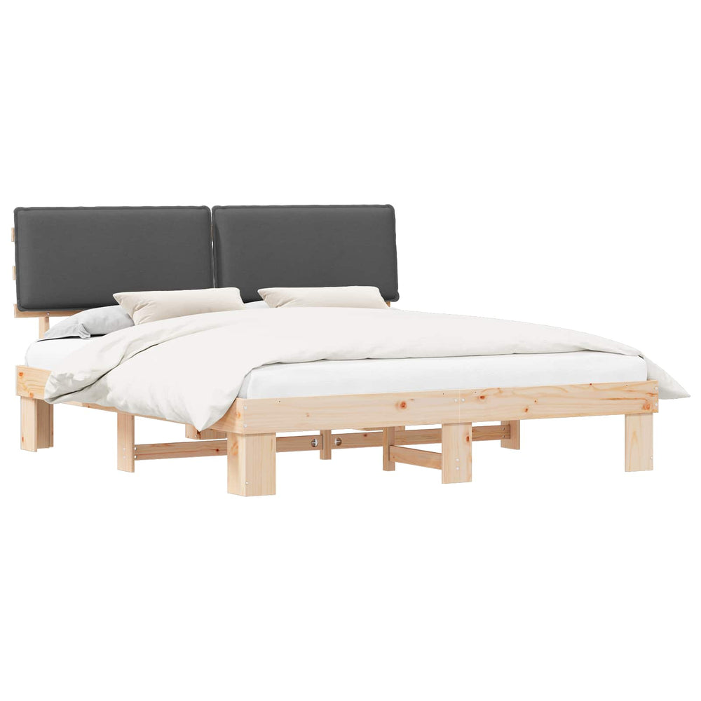 Bettgestell Dunkelgrau 200x200 cm mit Kopfteil