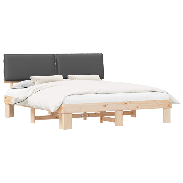 Bettgestell Dunkelgrau 200x200 cm mit Kopfteil