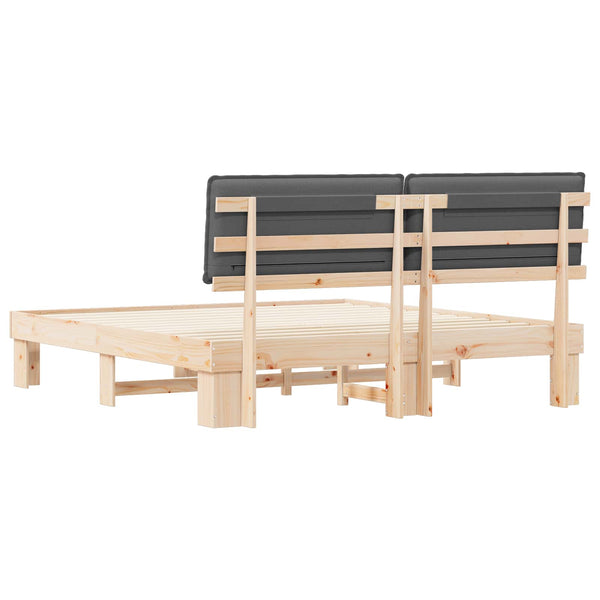 Bettgestell Dunkelgrau 200x200 cm mit Kopfteil