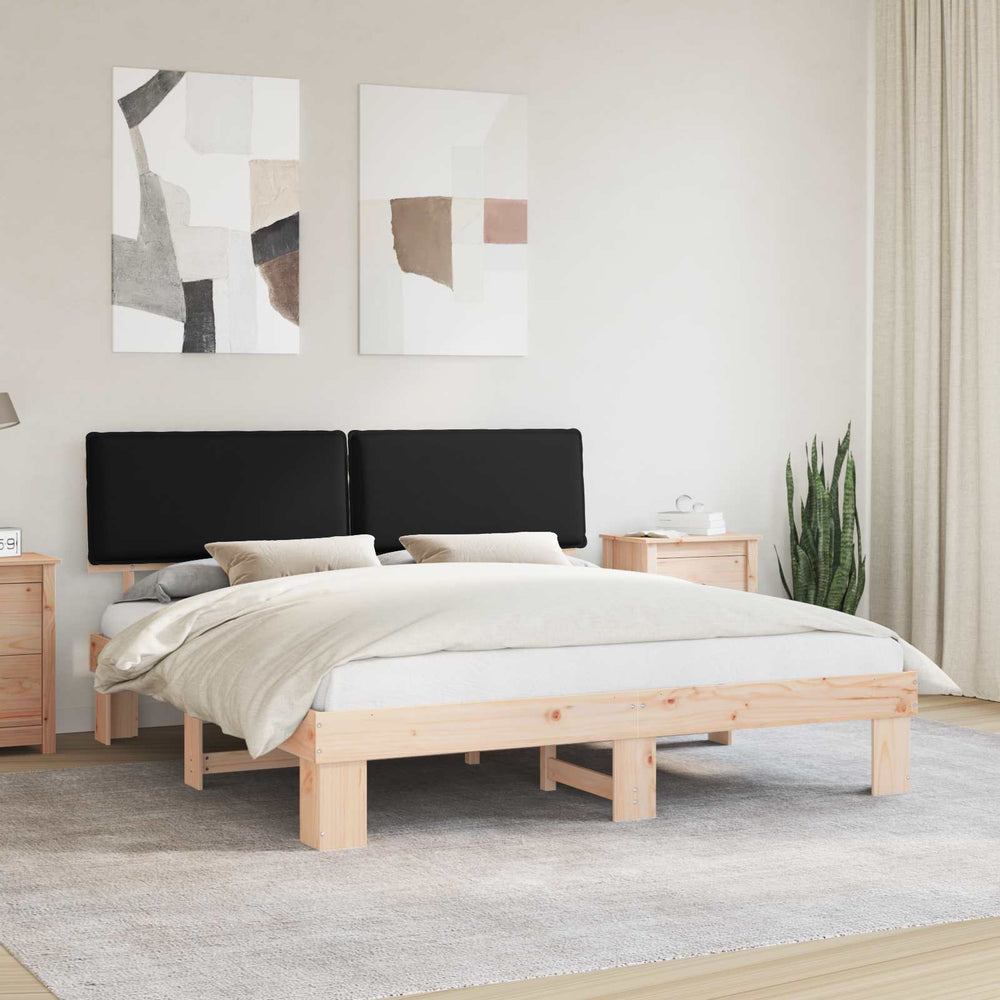 Bettgestell mit gepolstertem Kopfteil 200x200 cm Schwarz